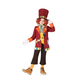 Disfraz de Sombrerero Loco Burdeos para Niño
