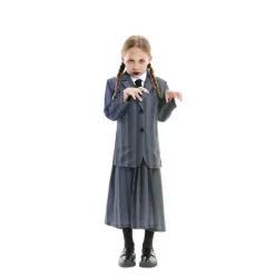 Disfraz de Uniforme Rayas Miércoles para Niña y Adolescente