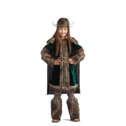 Disfraz de Vikinga verde para niña