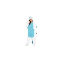 Disfraz tipo Kigurumi Pijama de Unicornio azul para mujer