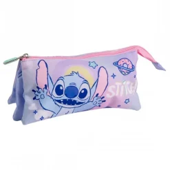 Estuche Portatodo Stitch con 3 Compartimentos - Lilac