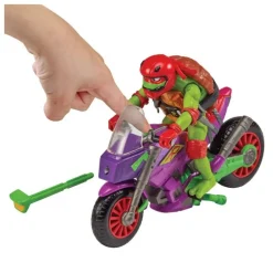 Figura con vehículo Raphael & Purple Dragon 12 cm TMNT