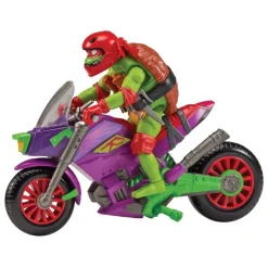 Figura con vehículo Raphael & Purple Dragon 12 cm TMNT