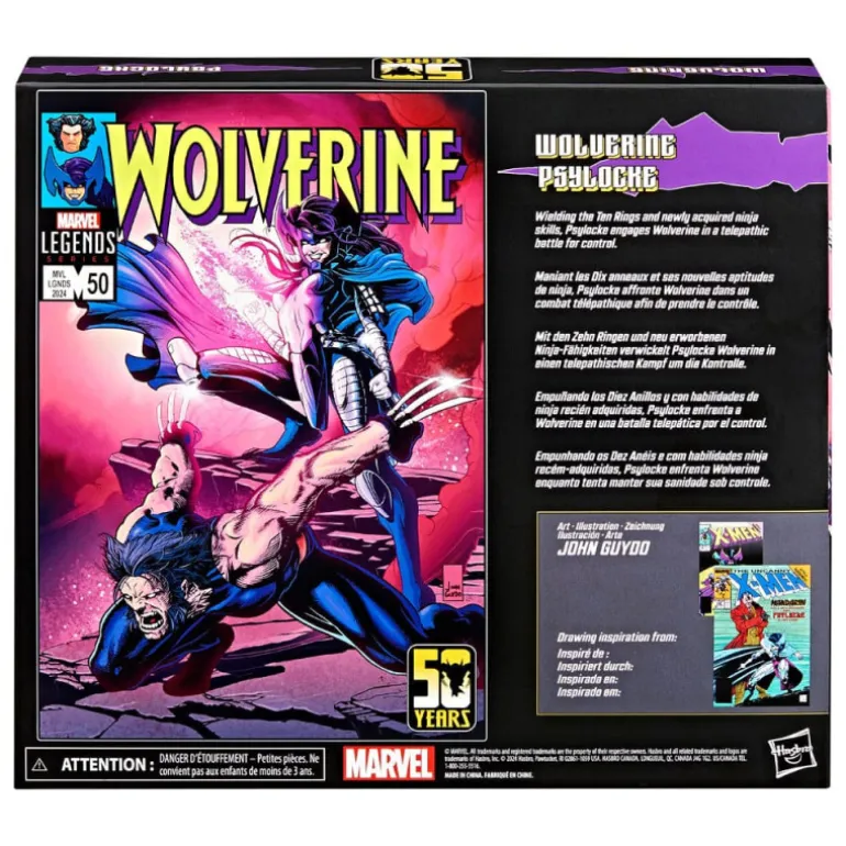 Figuras Wolverine 50Th Anniversary Marvel Legends Wolverine & Psylocke 15 Cm