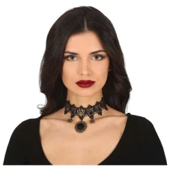 Gargantilla con Piedra Negra y Arañas