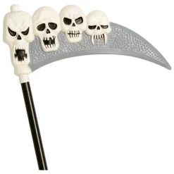 Guadaña con calaveras de 120 cm.