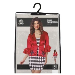 Impactante Disfraz de Harley Quinn Roja para Mujer