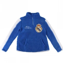 Jersey Sherpa Real Madrid Infantil - Azul, 100% Poliéster