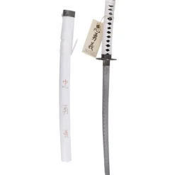Katana Wakisashi Vaina Blanca con Grabado "Corage, Deber y Lealtad" 77 cm