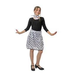 Kit de Vestuario Años 50 de Rasete para Niña: Pañuelo y Falda