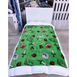 Manta Minecraft 110x150cm coralina