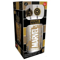 Marvel Vaso Tumbler con pajitas metálicas 485 ml