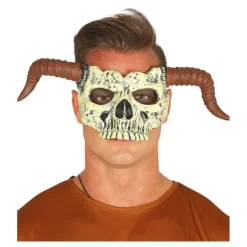 Media Careta de Calavera con Cuernos