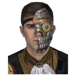 Media Máscara Steampunk con Rodamientos