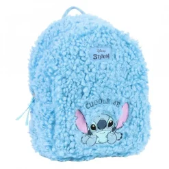 Mochila Casual de Borreguillo Stitch Azul 100% Poliéster