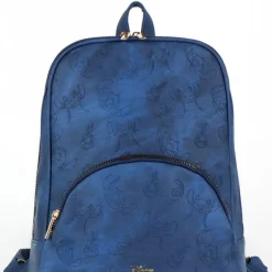 Mochila Casual de Polipiel Azul con Diseño de Stitch