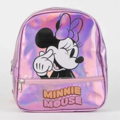 Mochila Casual Iridiscente Minnie Mouse 100% PU - Pink