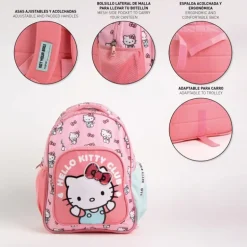Mochila Escolar Mediana Hello Kitty 42 cm Rosa