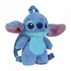 Mochila Infantil de Peluche Stitch 100% Poliéster - Azul