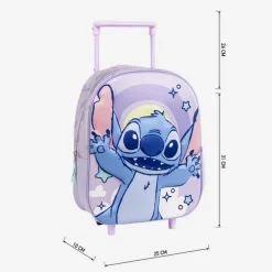 Mochila Infantil Trolley 3D de Stitch en Lila