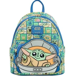 Mochila Loungefly Baby Yoda Cuadritos The Mandalorian