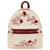 Mochila Loungefly Midi Cream & Red Floral con Licencia Oficial