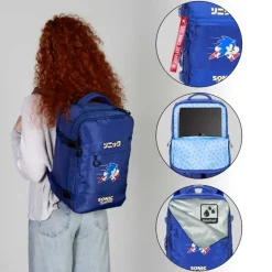 Mochila Viaje Cabina Avión Azul Sonic The Hedgehog SEGA Action