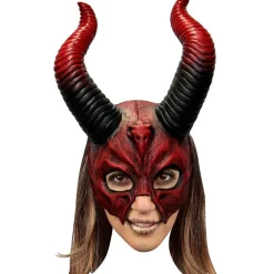 Máscara Calavera De Demonio Mítico Con Cuernos