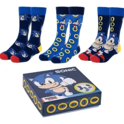 Pack 3 pares calcetines Sonic anillos