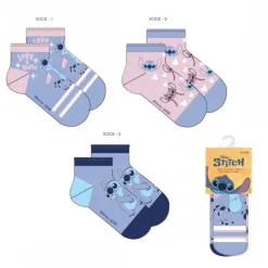 Pack de 3 Calcetines de Stitch para Niños - Disney, Tallas 23/26 a 31/34