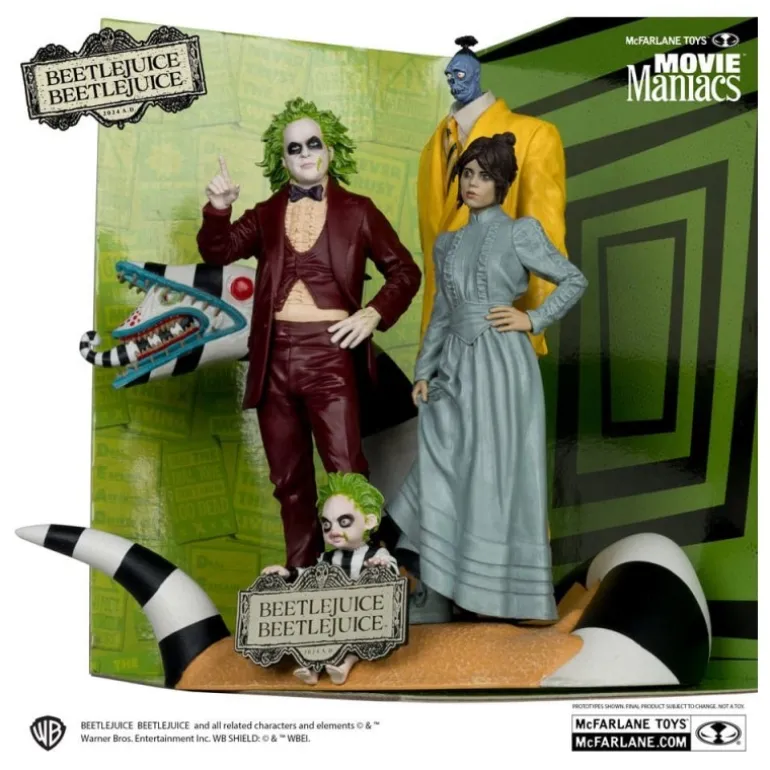 Pack de 4 Estatuas Beetlejuice Movie Maniacs