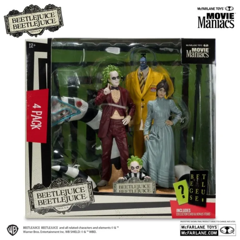 Pack de 4 Estatuas Beetlejuice Movie Maniacs