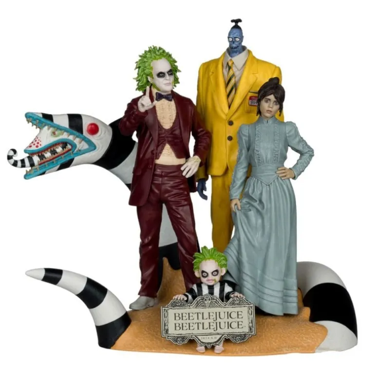 Pack de 4 Estatuas Beetlejuice Movie Maniacs