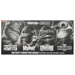 Pack de 4 Figuras Universal Monsters x Teenage Mutant Ninja Turtles Black & White