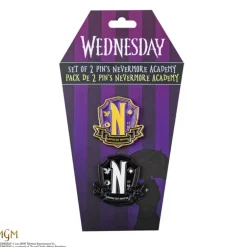 Pack de 2 Pines Academia Nevermore Miércoles Addams