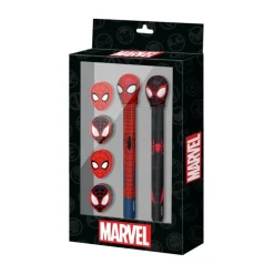 Pack de Bolígrafo y Lápiz Marvel Spiderman con Gomas