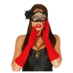 Par de guantes rojos largos 45 cm