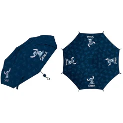 Paraguas plegable silueta Stitch azul