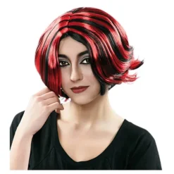Peluca con Mechas Rojas de Diablesa en caja