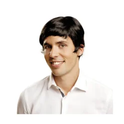 Peluca Corta Años 60 Negra