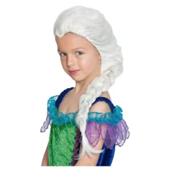 Peluca infantil Blanca con Trenza