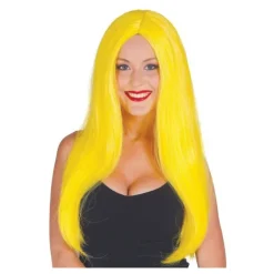 Peluca Melena Larga Amarilla Lisa