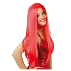 Peluca melena lisa roja de Diablesa para Halloween