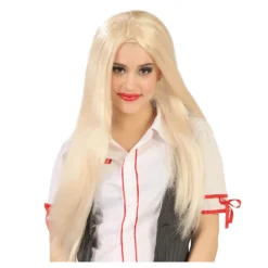 Peluca melena rubia de Colegiala