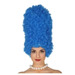 Peluca Rizada Larga Azul 40 cm