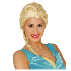 Peluca rubia con trenza