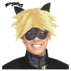 Peluca y Antifaz de Cat Noir en caja para hombre