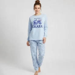 Pijama Largo de Stitch en Algodón y Poliéster