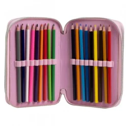 Plumier con Accesorios Giotto Hello Kitty 100% Polyester Rosa