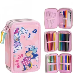 Plumier Giotto Minnie con Accesorios en Poliéster Rosa